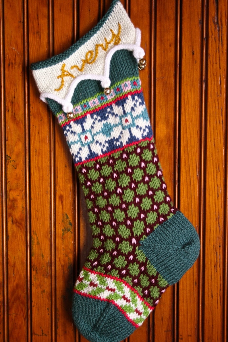 Personalized Hand Knit Fair Isle Christmas Stocking Etsy