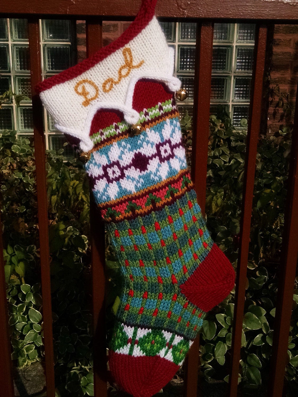 Personalized Hand Knit Fair Isle Christmas Stocking Etsy