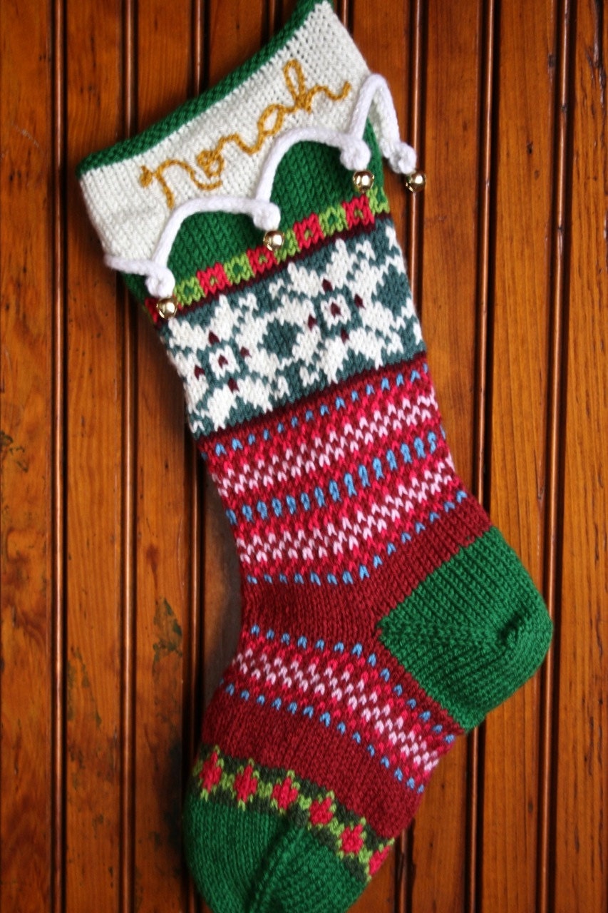 Personalized Hand Knit Fair Isle Christmas Stocking - Etsy