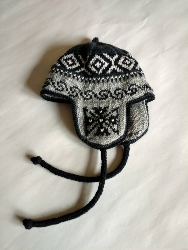 Traditional Peruvian Style Hand Knit Wool Winter Ear Flap Hat, Unisex ...