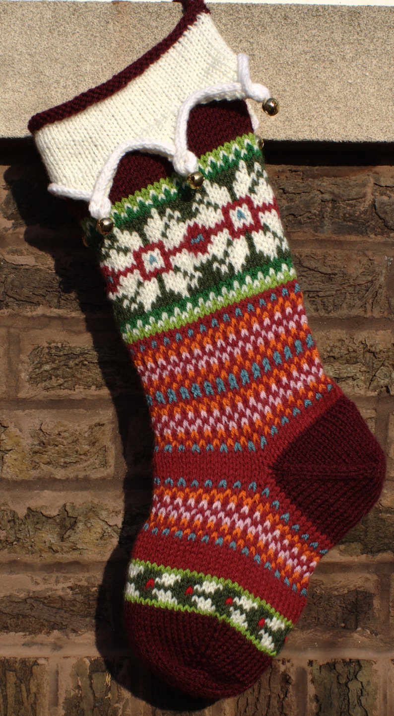 Personalized Hand Knit Fair Isle Christmas Stocking Etsy