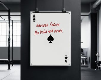 Digital Wall Art Print, Ace of Spades Playing Card Wall Art, Motivational Quote, Wall Decor, Printable Download