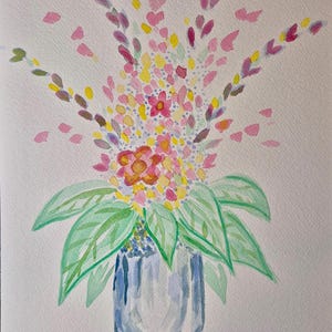 Watercolor Flowers in a Vase #13