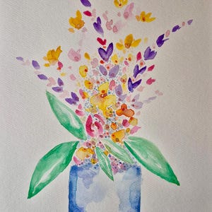 Watercolor Flowers in a Vase #5
