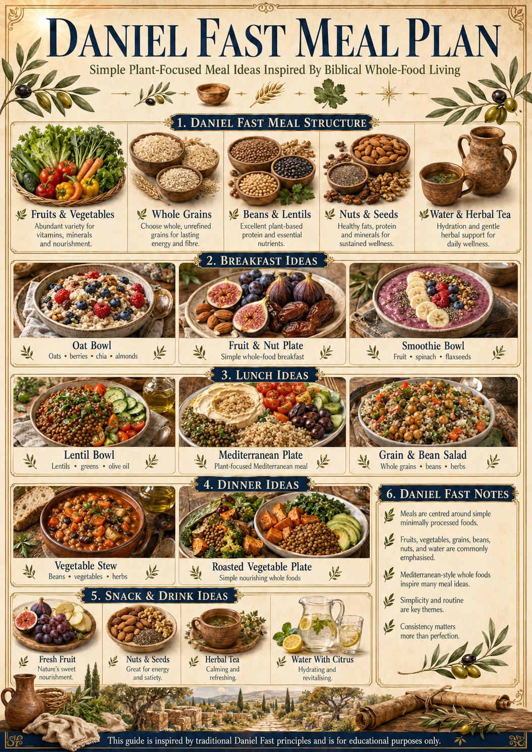 Biblio Diet Guide Printable Biblical Clean Eating Meal Plan, Daniel