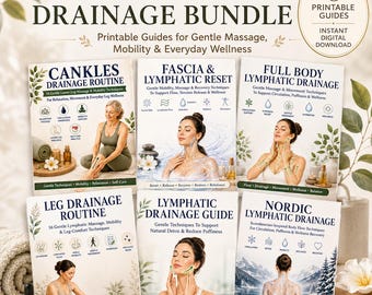 Lymphdrainage & Beinkomfort druckbares Paket, sanfte Drainage-Massage, Wellness PDF