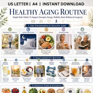 Healthy Aging Strength Printable Bundle, Senior Fitness PDF, Resistance Band Workout Guide image 7