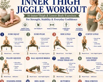 Inner Thigh Jiggle Workout Printable, Inner Leg Toning Exercises PDF, Adductor Strength & Lower Body Workout Guide