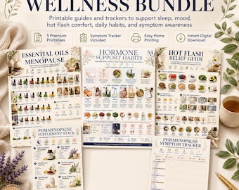 Midlife Wellness Printable Bundle für Frauen, Perimenopause Tracker, Menopause Support PDF