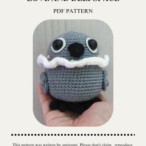 Pattern Grumpy Crow Sylus Love and Deepspace Plushie Amigurumi Crochet Doll