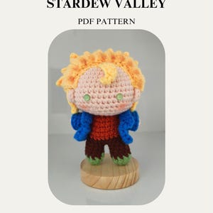 Amigurumi-mönster – Chibi Sam – Stardew Valley Virkad docka: PDF Digital Nedladdning