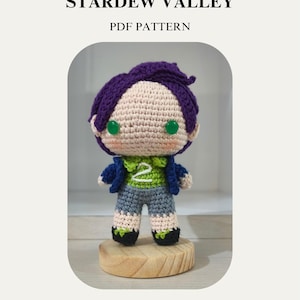 Amigurumi-mönster – Chibi Shane – Stardew Valley Virkad docka: PDF Digital Nedladdning