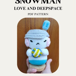 Pattern Volleyball Snowman Zayne Love and Deepspace Plushie Amigurumi Crochet Doll