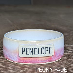 Customized Pet Food Bowl: Multiple Sizes | MADE-TO-ORDER | Ceramic Peony Fade