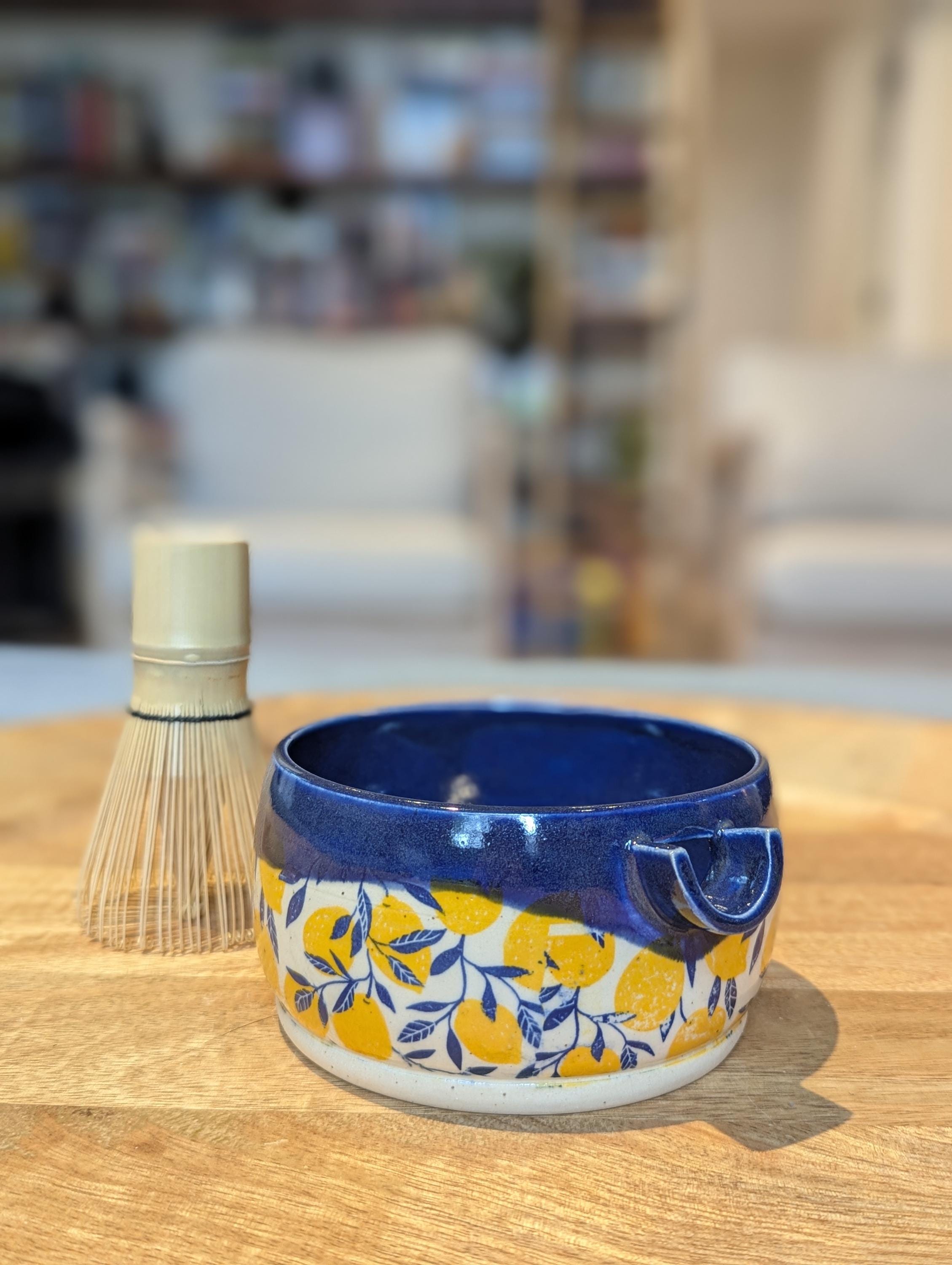 Lemon Matcha Bowl | Wheel Thrown Ceramic Pottery Art - Etsy
