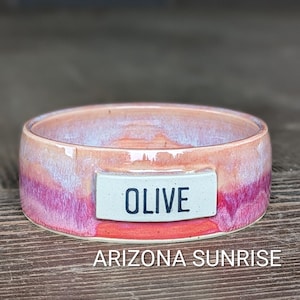 Customized Pet Food Bowl: Multiple Sizes | MADE-TO-ORDER | Ceramic Arizona Sunrise