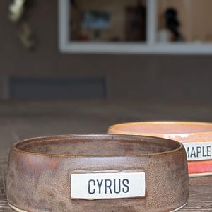Customized Pet Food Bowl: Multiple Sizes | MADE-TO-ORDER | Ceramic Matte Brown