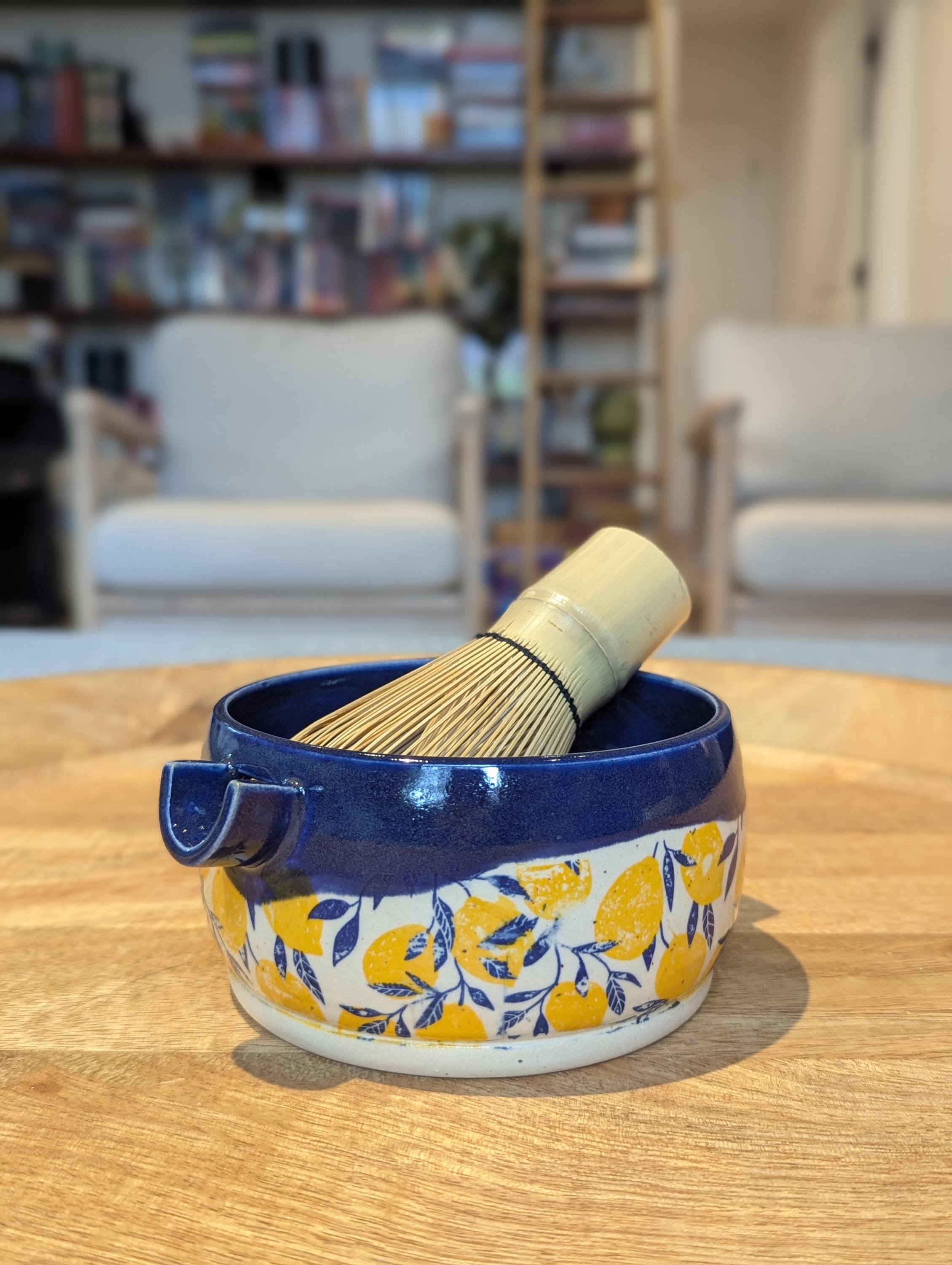 Lemon Matcha Bowl | Wheel Thrown Ceramic Pottery Art - Etsy