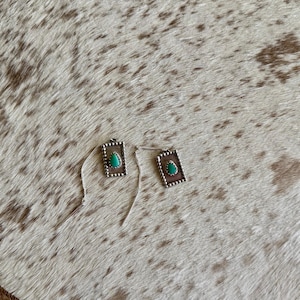 Lone mountain turquoise earrings