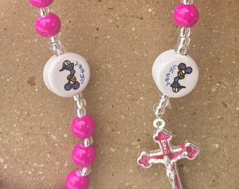 CHEERLEADER Custom Sports Themed Rosary - Personalized CONFIRMATION or 1st COMMUNION Gift idea for girls