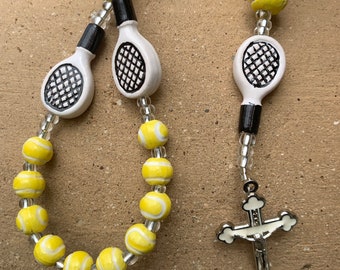 TENNIS Custom Sports Themed Rosary - Personalized CONFIRMATION or 1st COMMUNION Gift idea for boys or girls