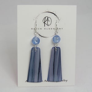 Periwinkle Silver Hook Dangle Earrings