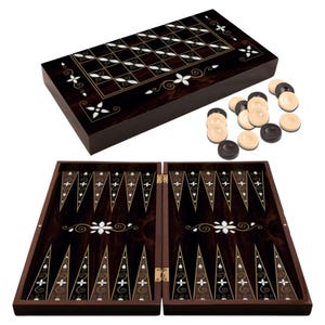 Backgammon – Backgammon wood in elegant design – Backgammon case for Tavla players – Backgammon wood high quality as travel backgammon