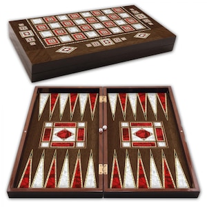 Backgammon – Backgammon wood in elegant design – Backgammon case for Tavla players – Backgammon wood high quality as travel backgammon
