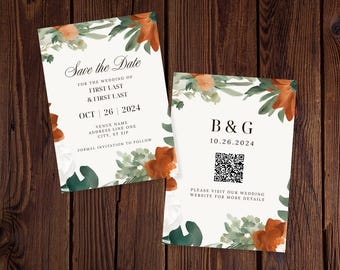 Save the Date Template | Fall Theme | Editable Instant Download