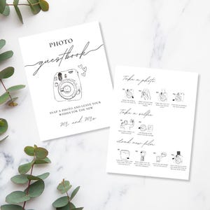 Wedding Guest Book Sign | Polaroid Photo Display | Printable Template