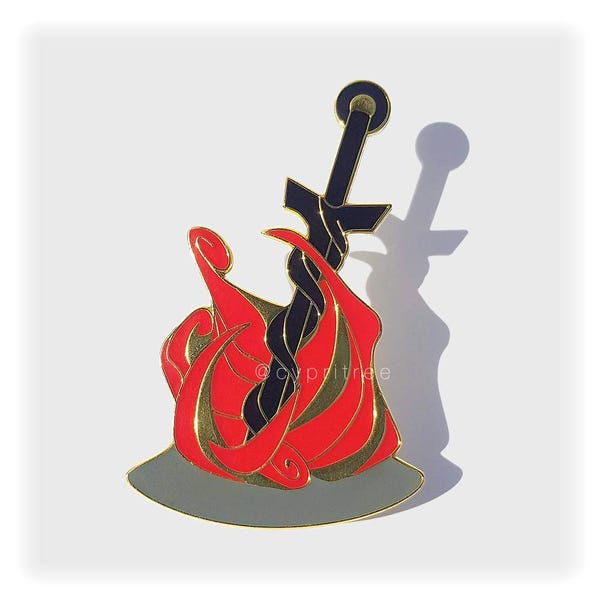 Bonfire Sword Enamel Pin