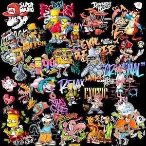 Cartoon T-Shirt PNG Bundle: Kids Character Designs (Digital Download, 300 DPI Files