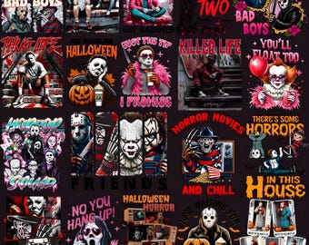 30 Halloween Horror Anime PNG Bundle File | Plus 30 Mock-Up Files Scary Cartoon Streetwear Design T-Shirts, Sublimation | Instant Download
