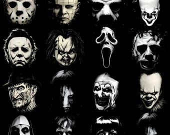 15 Halloween-skräck-PNG-paket | Läskiga T-shirtdesigner | Kusliga sublimeringsfiler | Digital nedladdning för DTF, DTG och utskrivbar konst 300 dpi