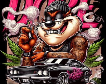 PNG-fil Dope Weed-fil Män Tecknad Design Digitala Tryck T-shirt Vektoröverföringar Utskrivbar Konst Direkt Nedladdning Digitala Filer Weedbil PNG