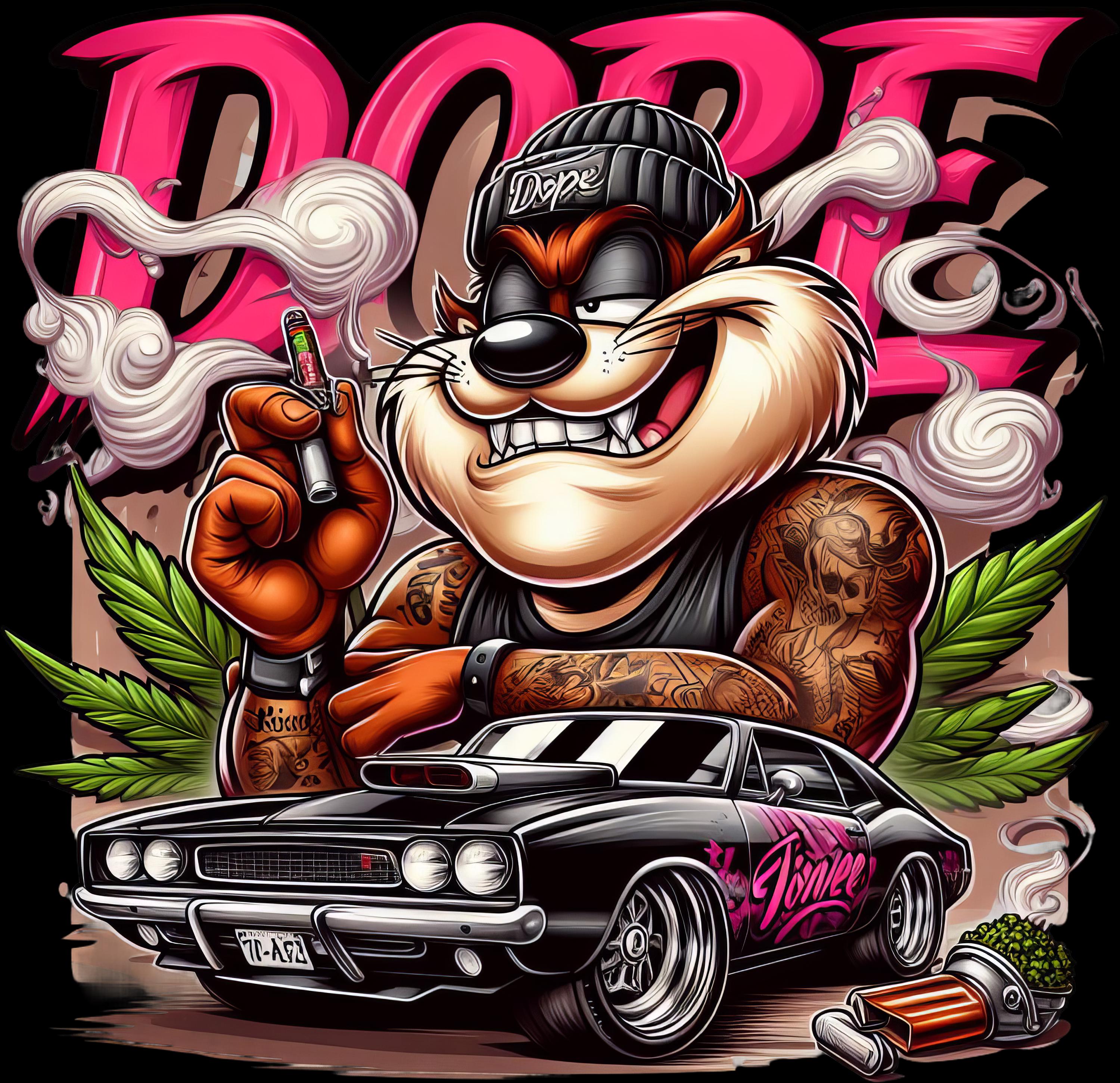 PNG-Datei Dope Weed Datei Männer Cartoon Design Digitale Drucke T-Shirt Vektor Transfers Printable Art Instant Download Digitale Dateien Unkraut Auto PNG