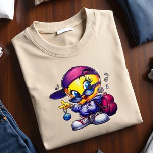 Tweety Bird T-Shirt Digital Vector File Tee Shirt Graphic Transparent TShirt Transfers Printable Art, Instant Download Digital Files 300 DPI