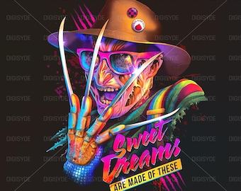 Halloween Horror Anime Halftone PNG File | Scary Movie Character T-Shirt Design | Creepy Cartoon Horror Sublimation PNG | 300 DPI Download