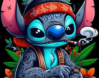 Ghetto Snitch Weed PNG-fil | 420 Streetwear-tecknad design | Urban Wear T-shirtöverföring Digital nedladdning Utskrivbar konst | Transparent fil