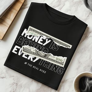 Geld T-Shirt PNG: Urban Streetwear Grafik (300 DPI Digital Download
