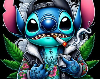 Tecknad PNG-fil Dope Weed Streetwear-tecknad design Digitala tryck T-shirtvektoröverföringar Utskrivbar konst Direktnedladdning Transparent fil