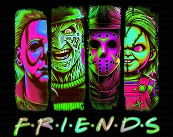 Halloween Horror Anime PNG-paket: T-shirtdesigner och prototyper (digital nedladdning)