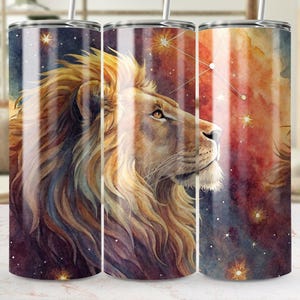 Leo Zodiac 20 oz Tumbler Wrap: Artistic Sublimation Design (Digital Download)