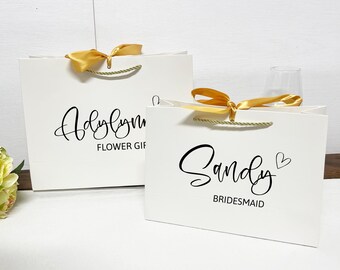 Personalized Wedding Gift Bag, Custom Bridesmaid Favor Bag
