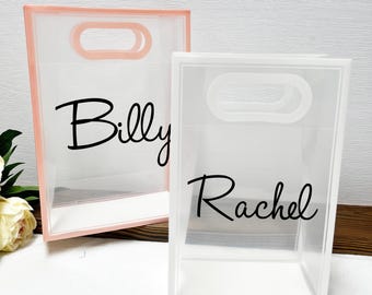 Personalized Gift Bags, Custom Bridesmaid Gift Bags, Bachelorette Party Bag,Welcome Gift Bags,Bridal Party Gift Bags, Wedding Clear Gift Bag