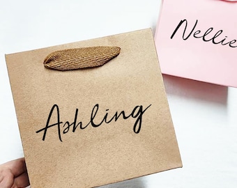Personalized Kraft Paper Gift Bag, Wedding Favor, Bridal Party