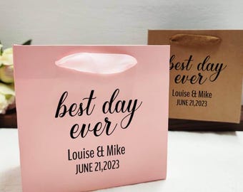 Personalized Wedding Favor Bags, Bulk Kraft Gift Bags