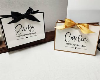 Personalisierte Geburtstagsgeschenk Tasche, Stilvolle Andenken Papiertüte