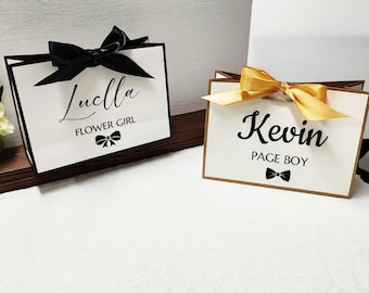 Personalized Wedding Favor Bag, Bridal Party Gift Bag, Page Boy, Flower Girl