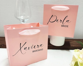 Borsa regalo personalizzata, borsa regalo di lusso con manici in corda, borsa regalo con nome, borse da matrimonio personalizzate, bomboniere, regali di nozze, borse regalo di benvenuto